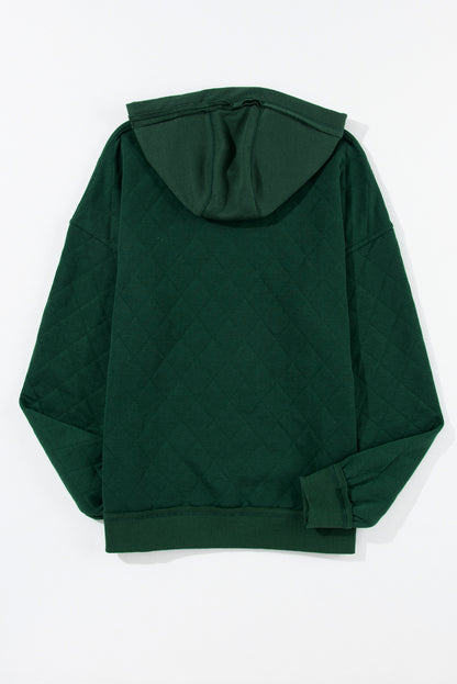 Chestnut Quilted Patchwork Exposed Seam Hoodie