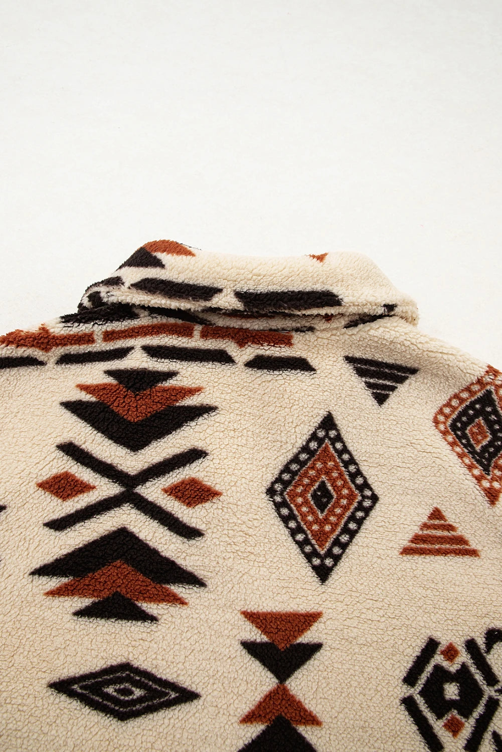 Women Aztec Print Sherpa Half Zip Sweatshirt