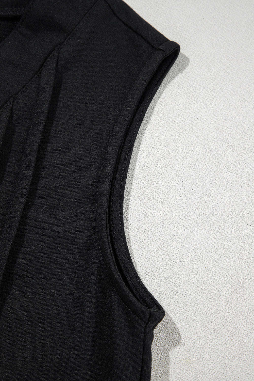 Black V Neck Tie Front Sleeveless Romper