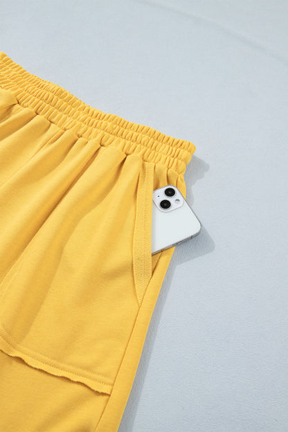 Polo Collar Lounge Set Loose Top and Shorts Outfit