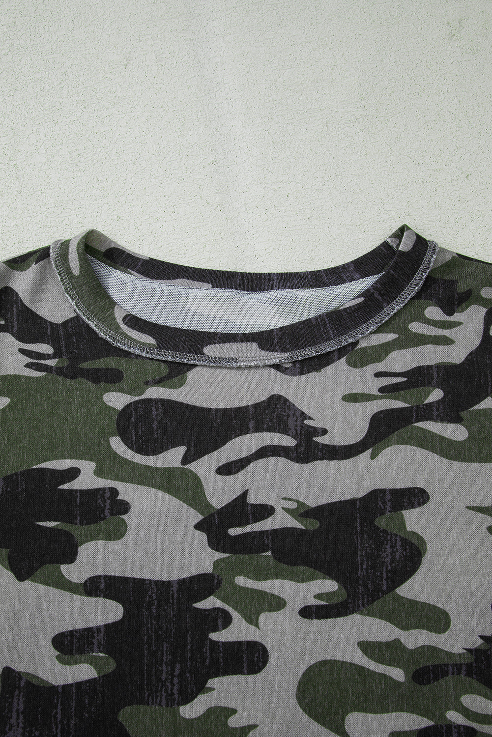 Retro Camo Drop Shoulder Oversized Sweatshirt for Women