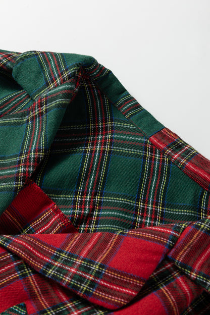 Plaid Pajama Set – Long Sleeve & Shorts