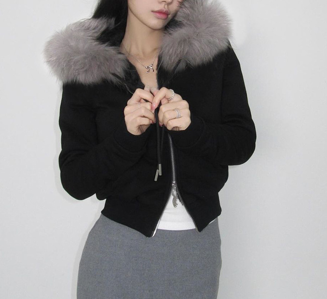 Women's Pom Pom Zip-Up Fleece Hoodie