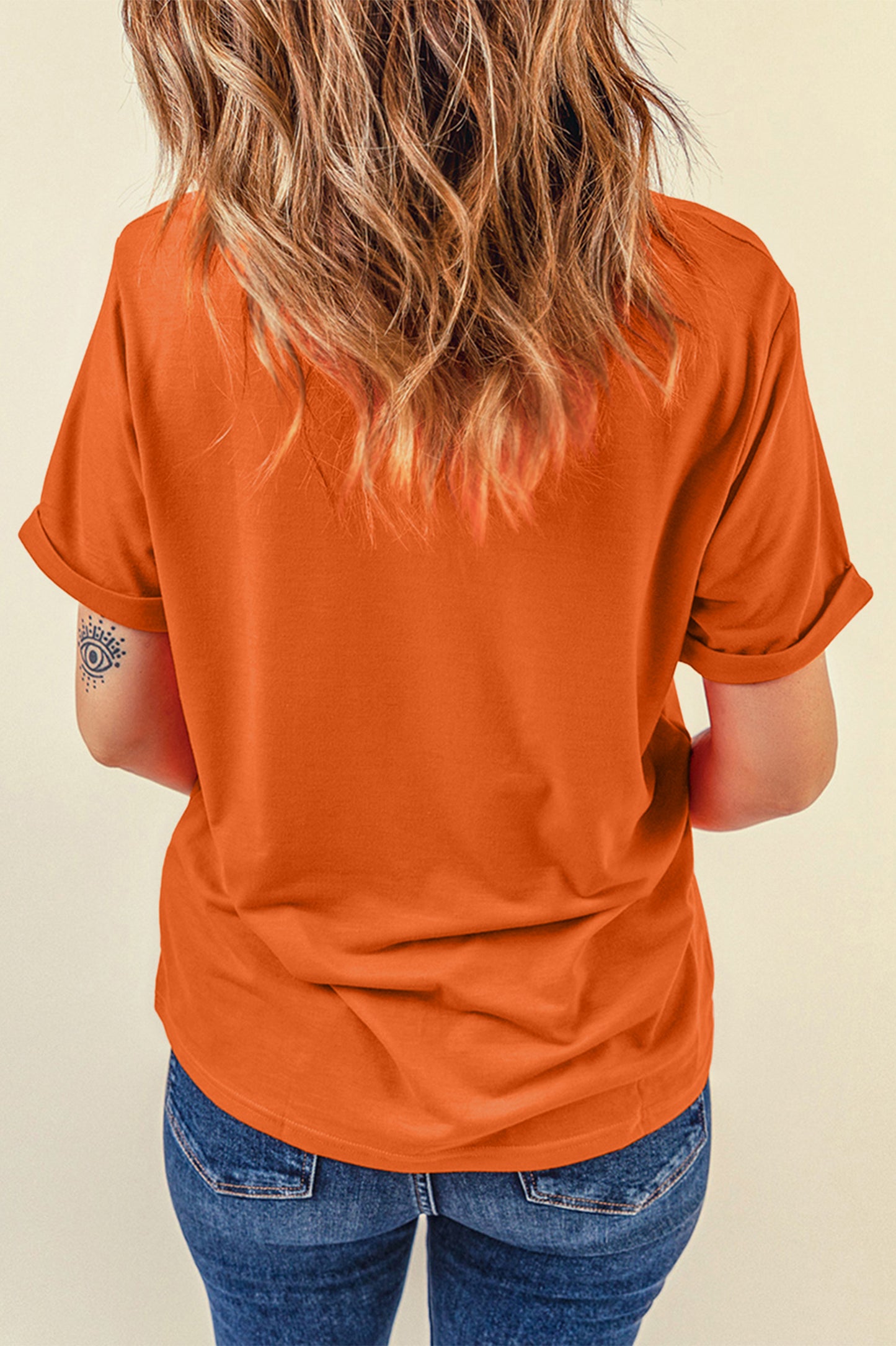 Floral Patchwork Pumpkin Graphic Halloween Tee