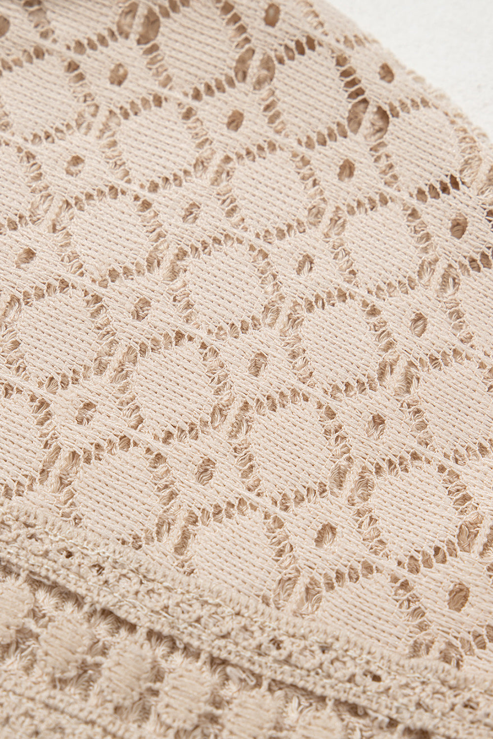 Mist Green Lace Patchwork Waffle Knit Summer Top