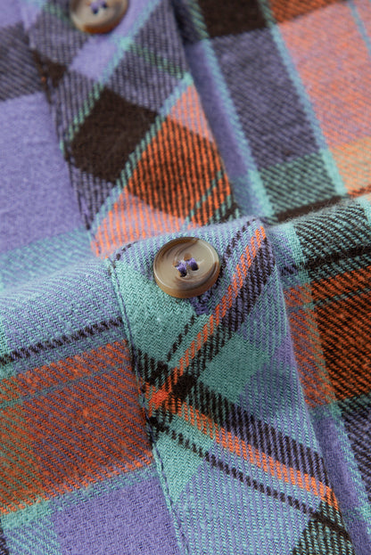 Vintage Plaid Button Down Shirt – Western Fall Layering Top