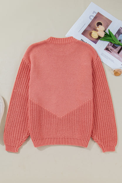 Pumpkin Embroidered Thanksgiving Knit Holiday Sweater