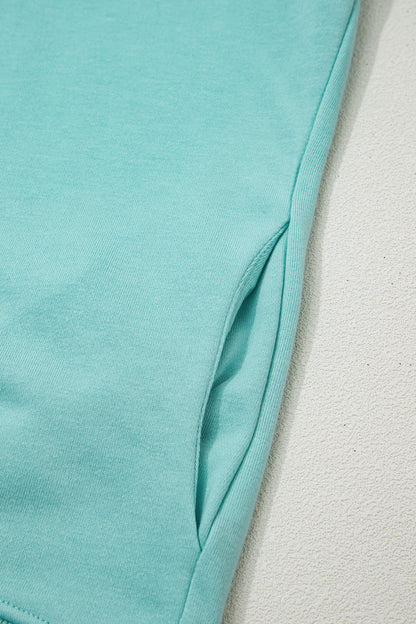 High Neck Cap Sleeve Loose Casual Top