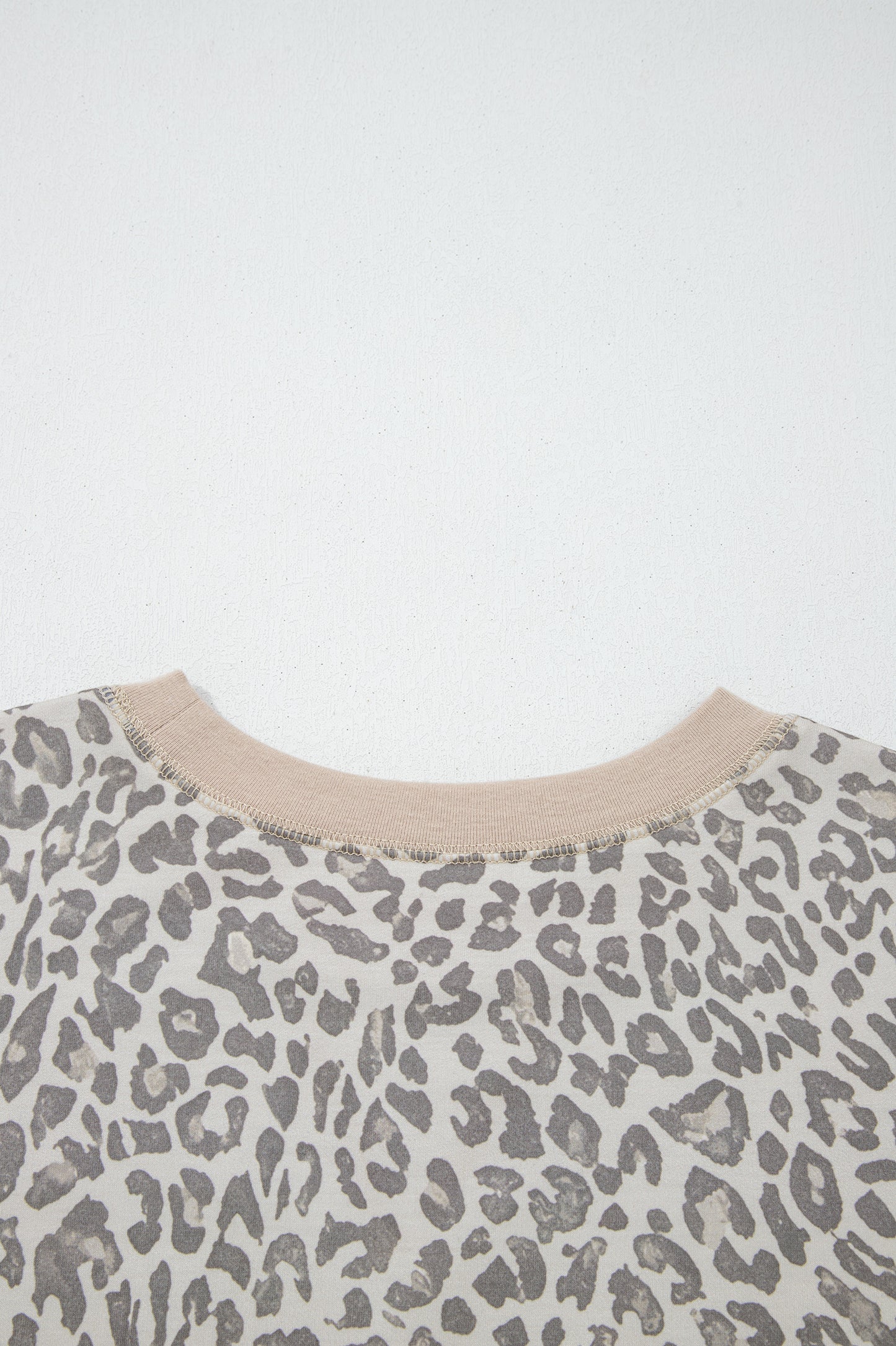 Leopard Print Long Sleeve Crew Neck Casual Sweatshirt