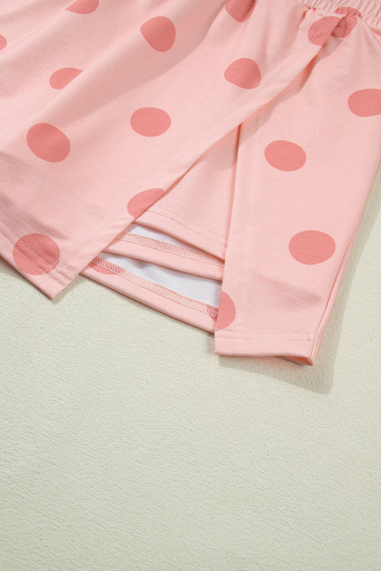 Polka Dot Tank Top Split Skort 2 Piece Lounge Set