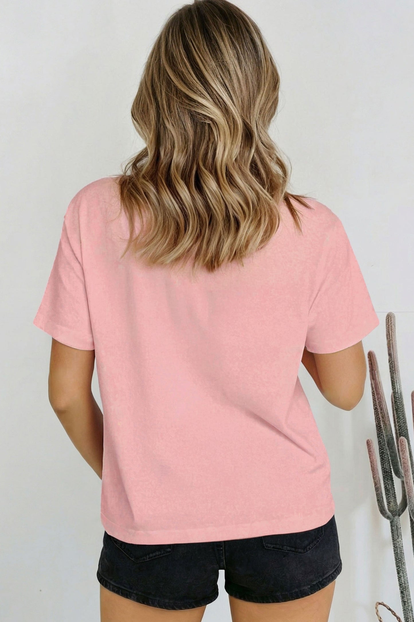 Dark Blue Oversized Mock Neck Tee Casual Relaxed Top