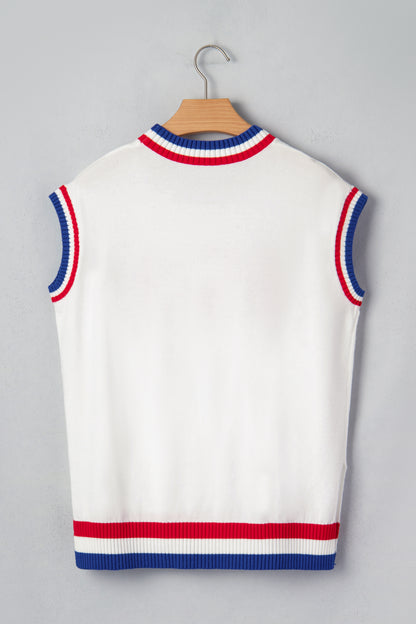 USA Graphic Knit Top Patriotic Flag Day Sweater