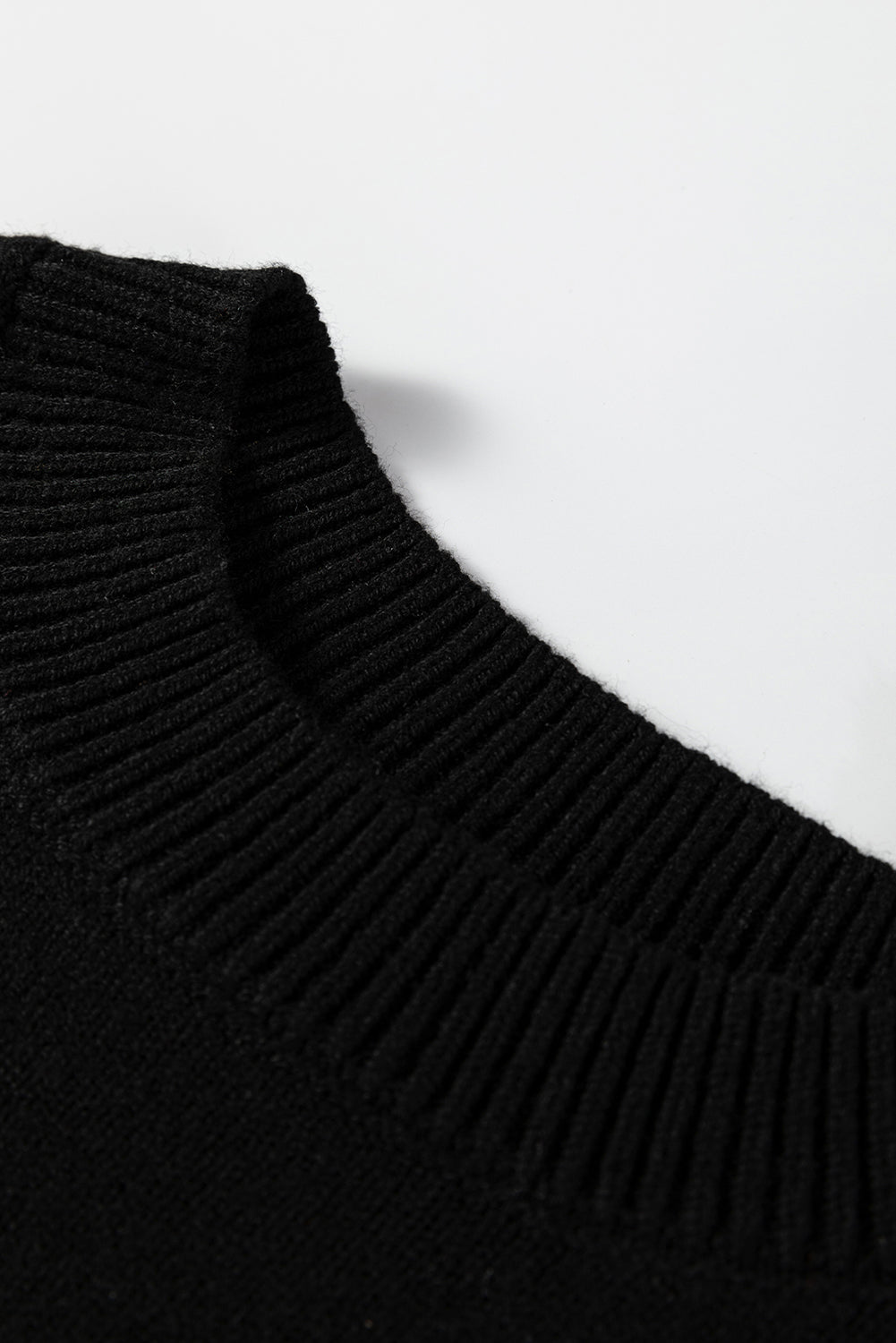 Black Beige Brown Colorblock Drop Shoulder Knit Sweater