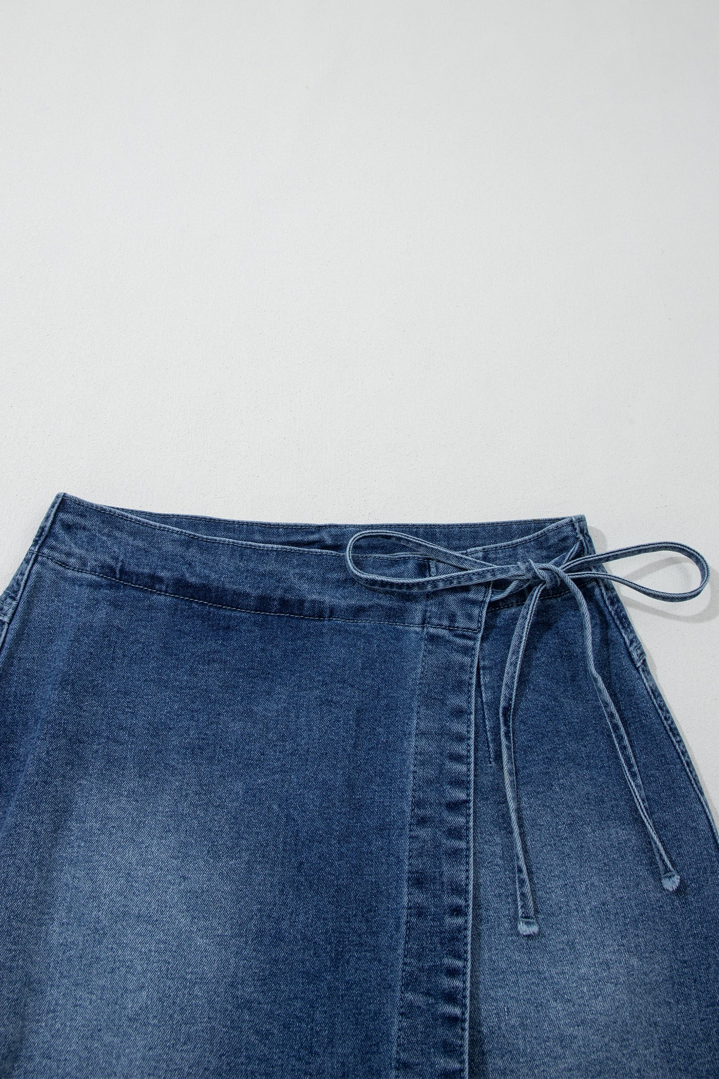 Denim Wrap Mini Skirt Women Tie Waist Casual Summer