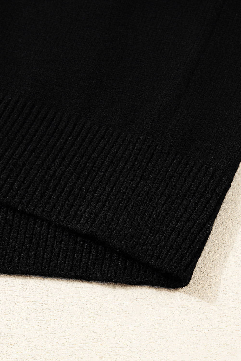 Black Beige Brown Colorblock Drop Shoulder Knit Sweater