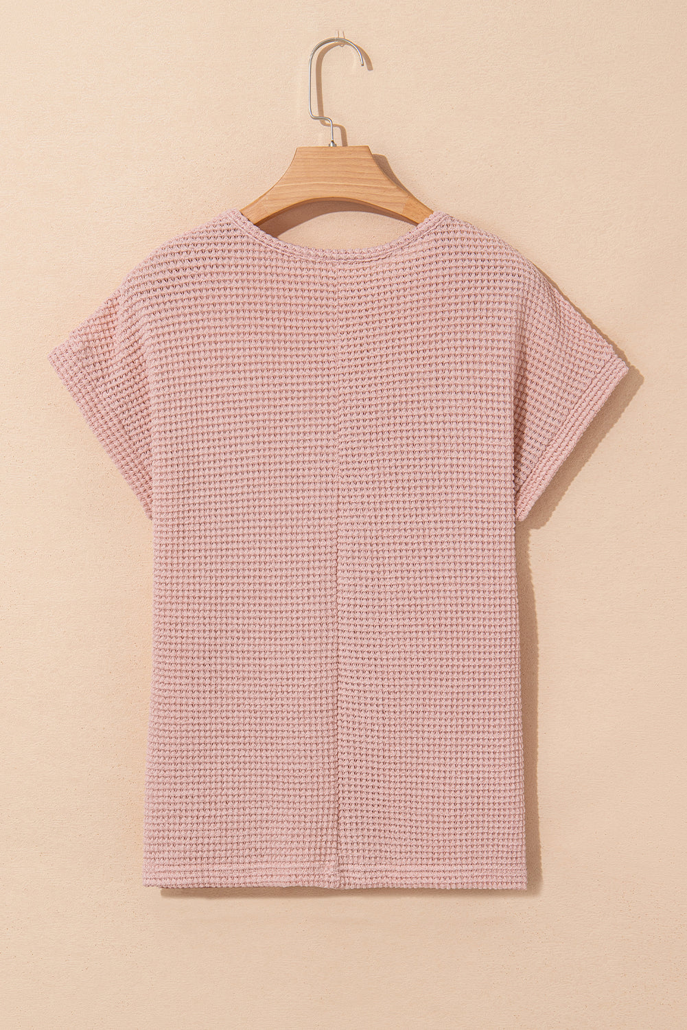 Mist Green Lace Patchwork Waffle Knit Summer Top