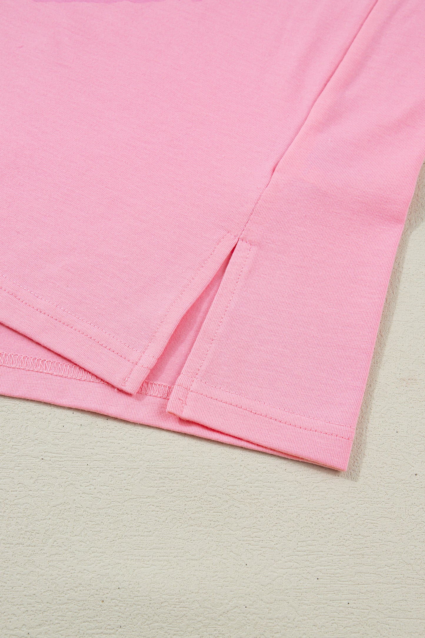 Pink V Neck Puff Sleeve Plus Size Blouse Top