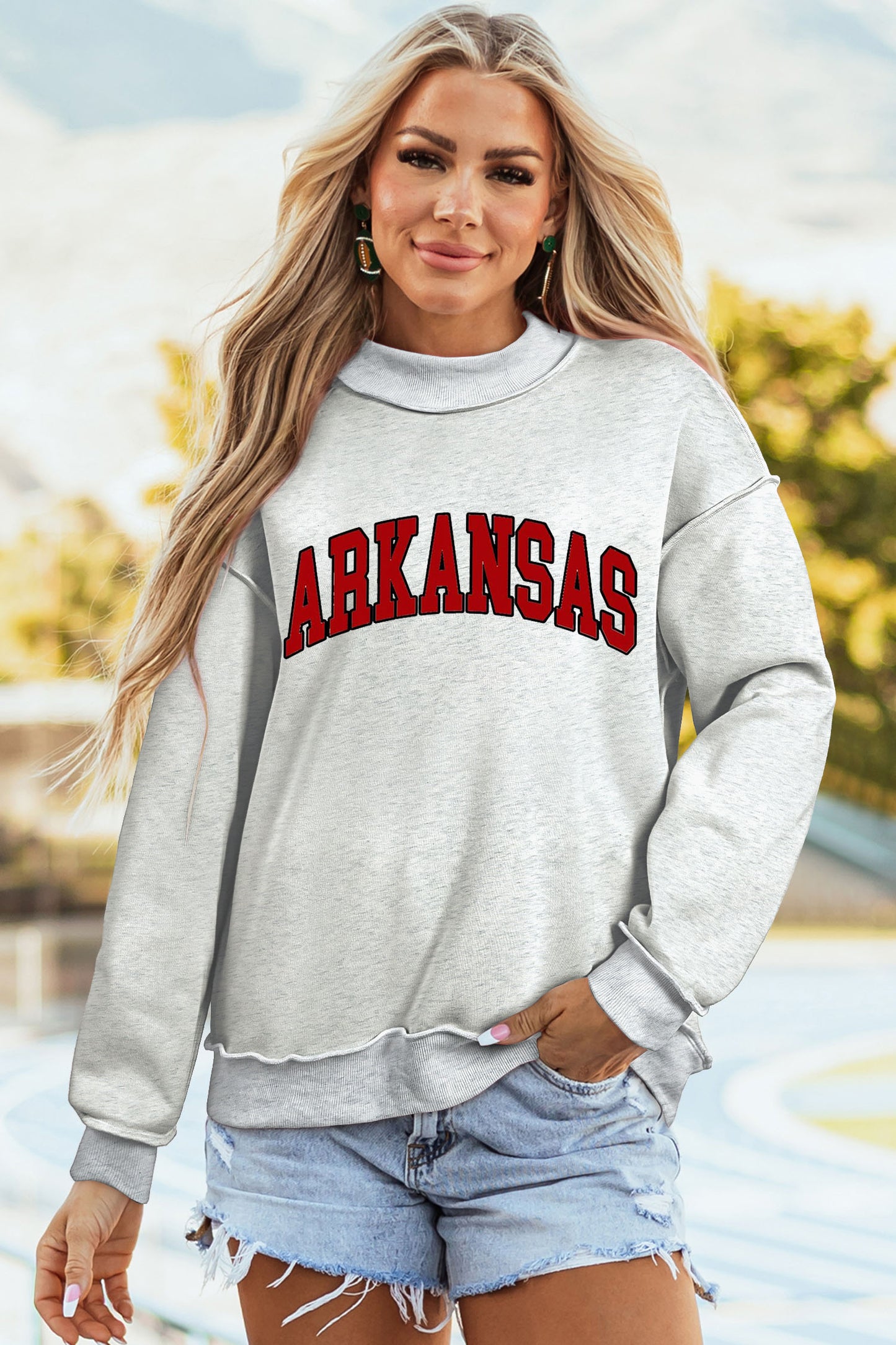Arkansas AR Reversible Game Day Mock Neck Sweatshirt