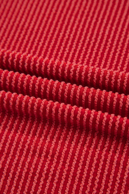 JOLLY Ribbed Knit Long Sleeve Top and Pants Set