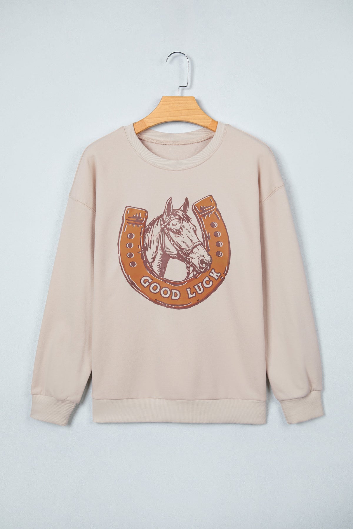 Western Horse Horseshoe Graphic Oversized Sweatshirt