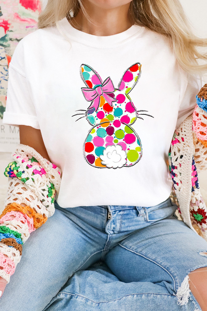 Easter Bunny Polka Dot Bow Graphic Tee