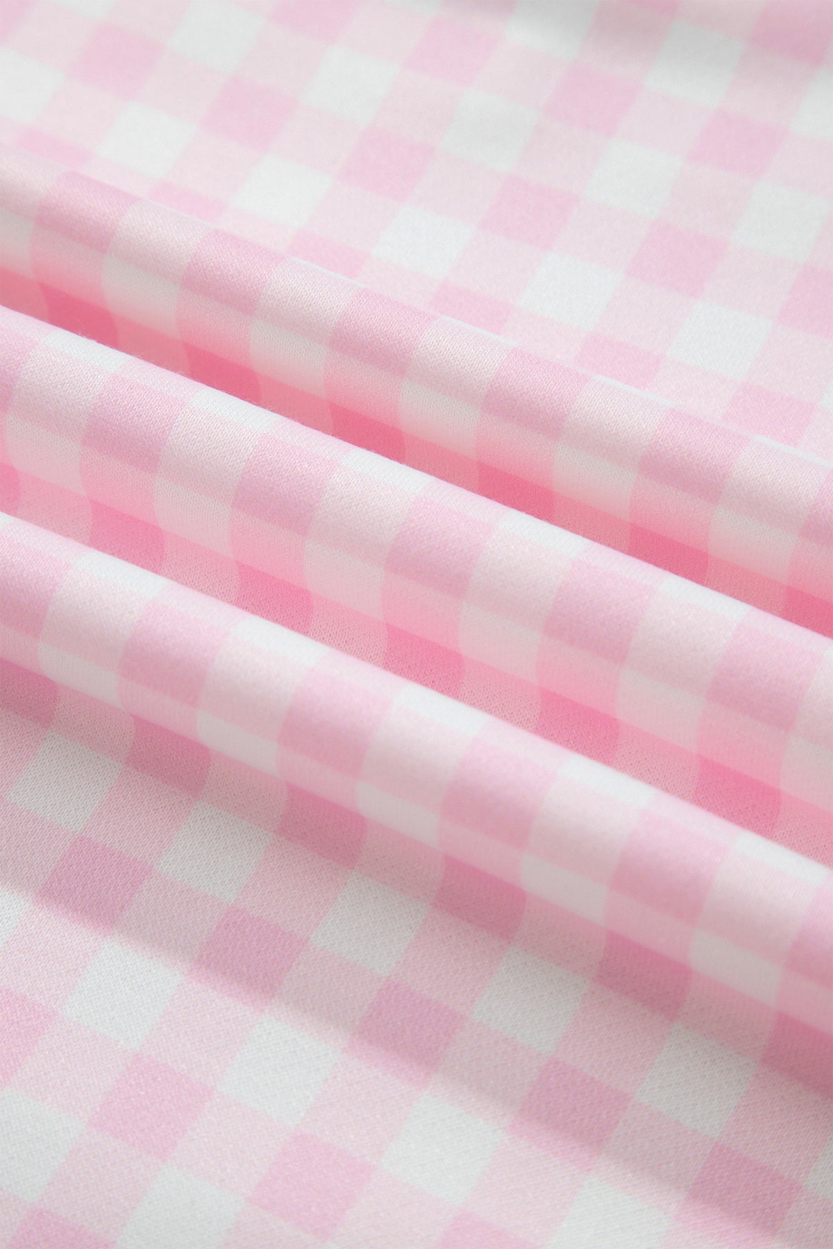 Plaid Polyester Pant Set Casual Wide Leg