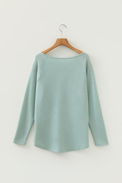 Moonlight Textured Raglan Sleeve Knit Top