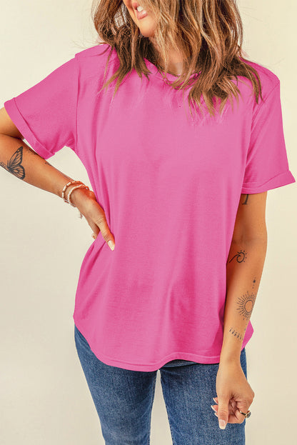 White Casual Crew Neck Short Sleeve Basic Tee