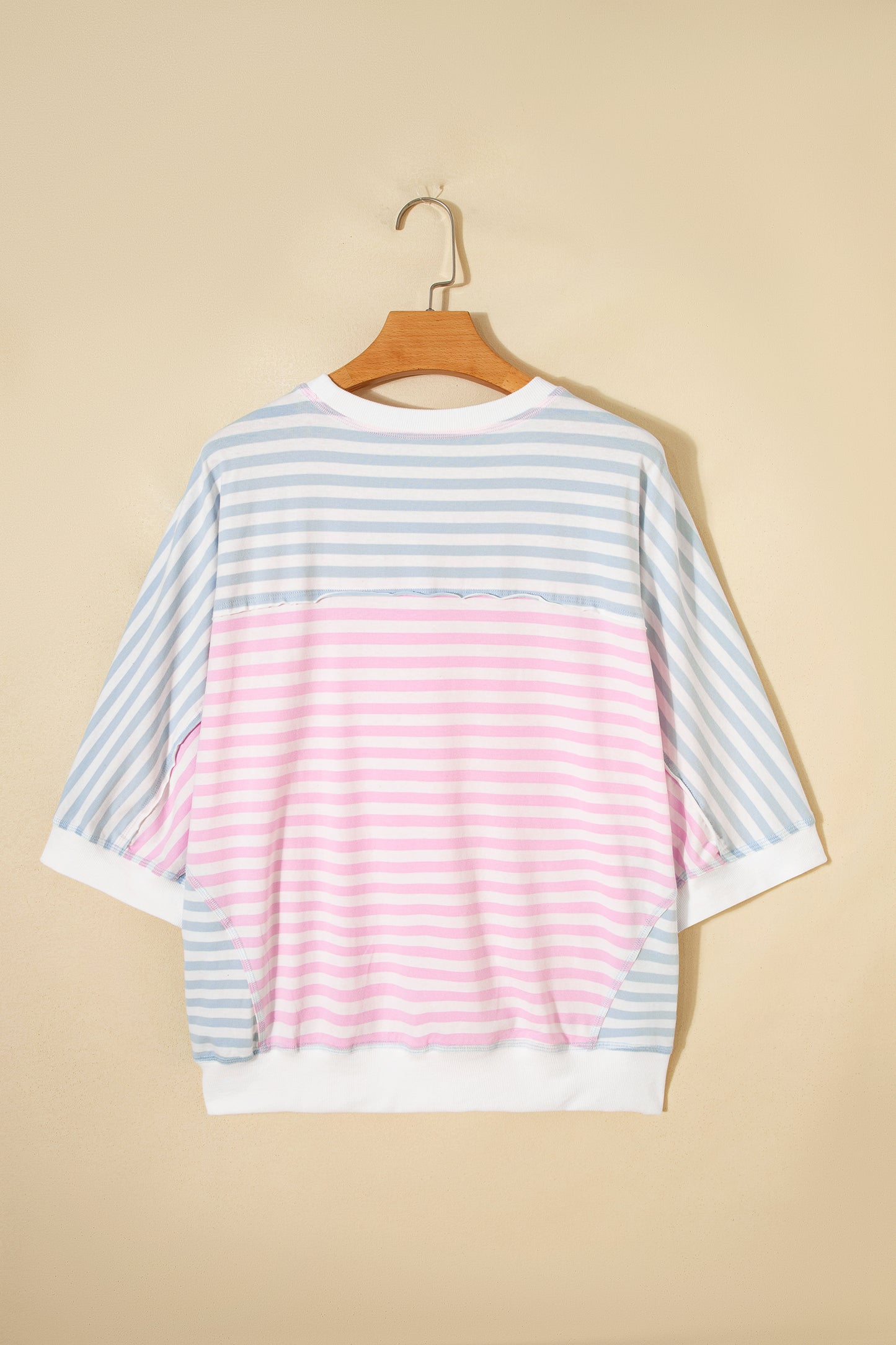 Striped Oversized T Shirt Colorblock Casual Loose Top
