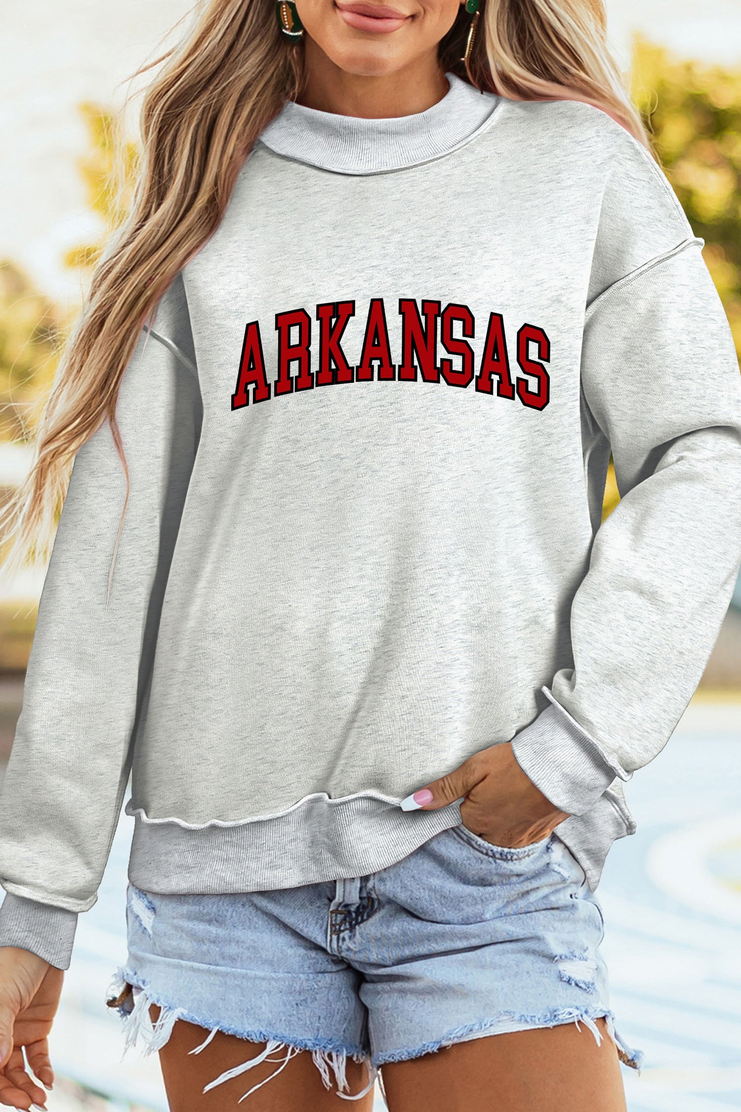 Arkansas AR Reversible Game Day Mock Neck Sweatshirt