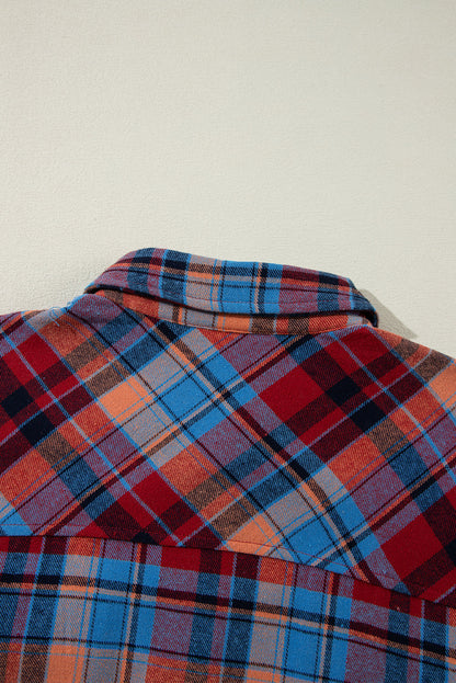Retro Plaid Button-Down Shacket – Casual Western Layering Piece
