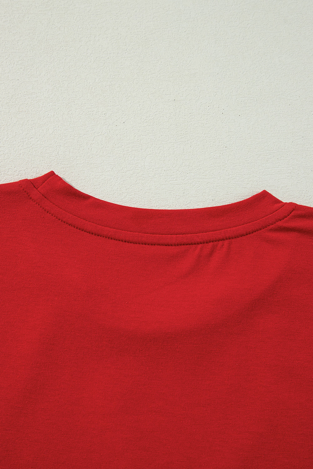 Sequin Christmas Tree Holiday Graphic Red Crewneck Tee