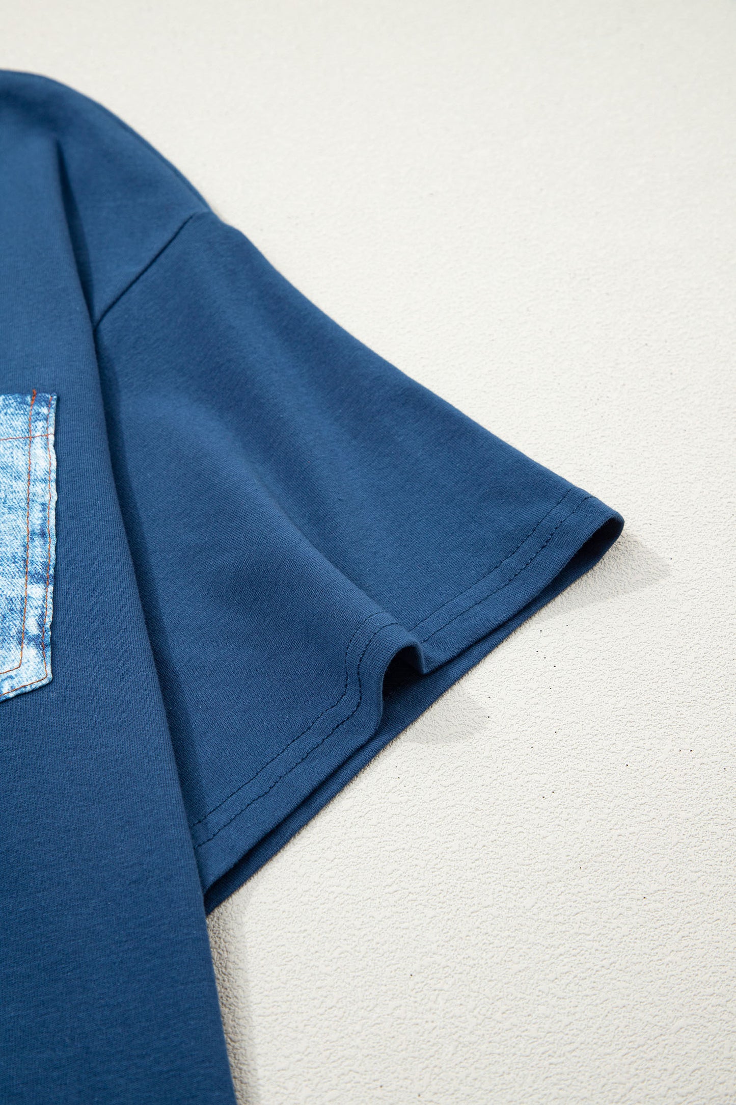 Pocket Tee Women Contrast Denim Pocket Casual T Shirt