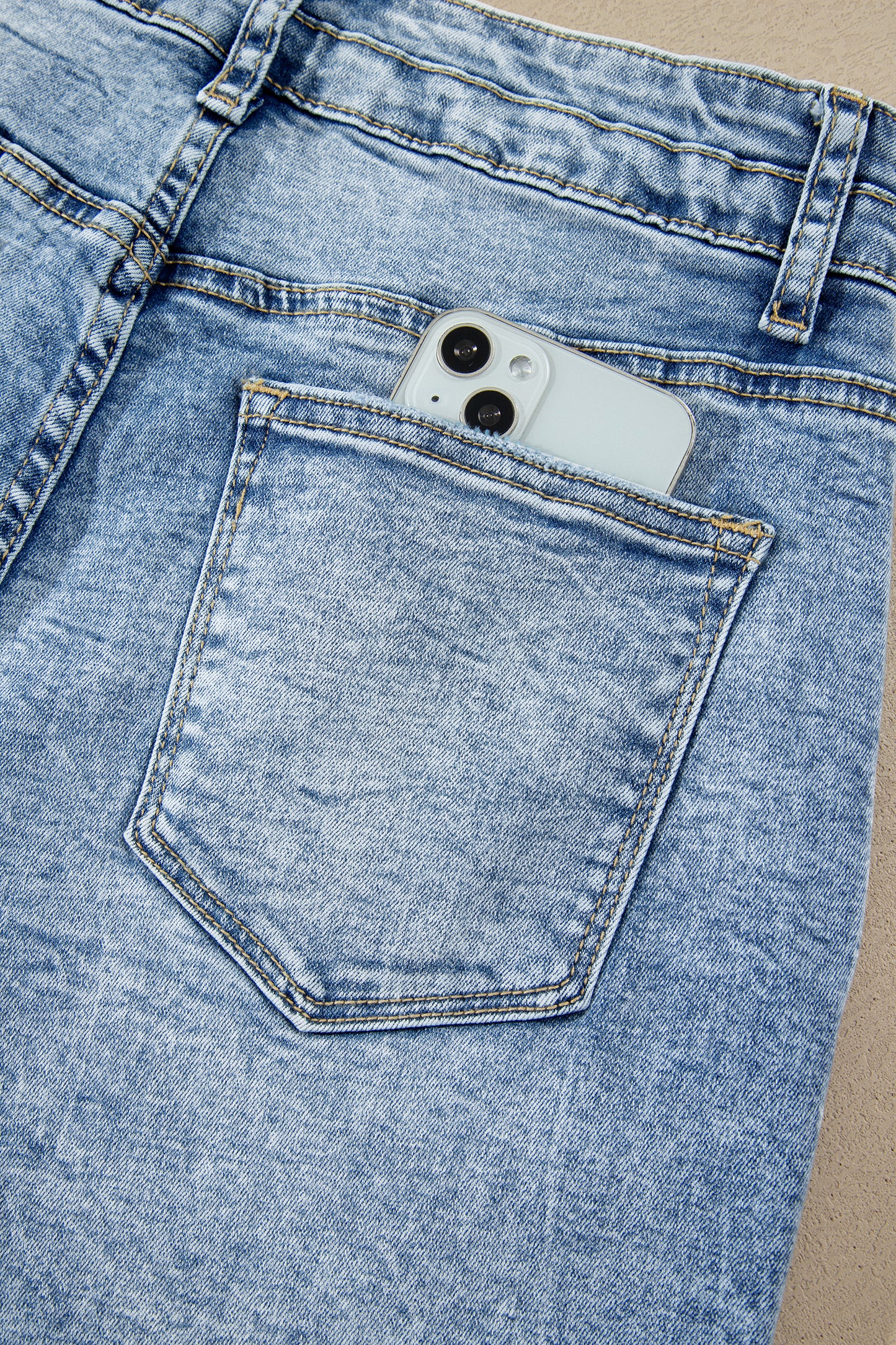 Western Light Wash High Waist Wide Leg Denim Jeans