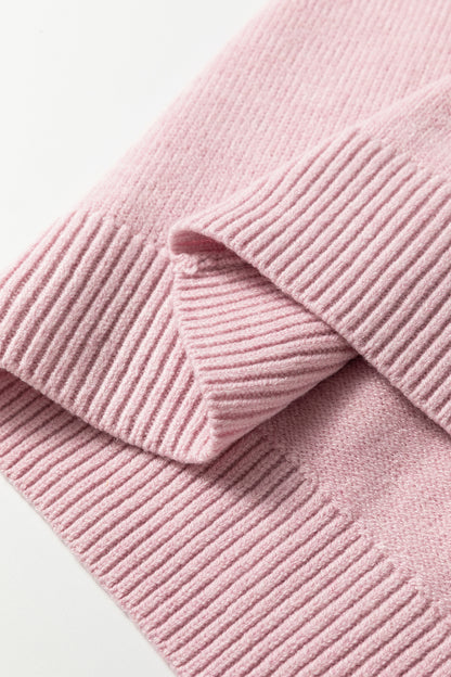 Valentine Pink Love Script Corded Knit Sweater