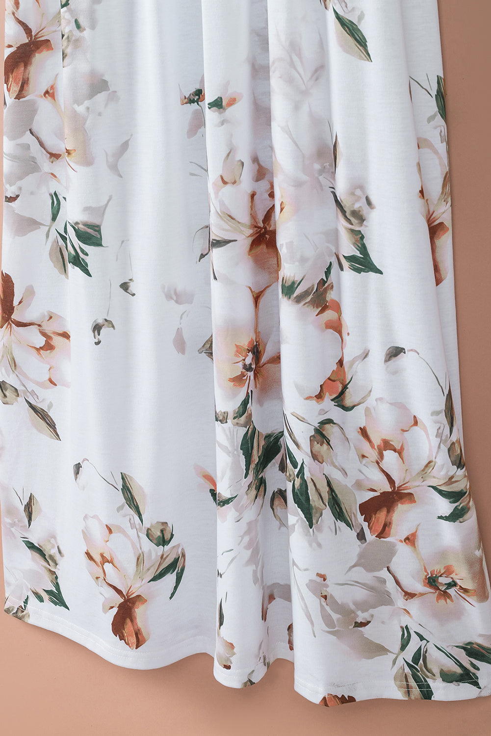 Striped Floral Sleeveless Maxi Dress with Pockets