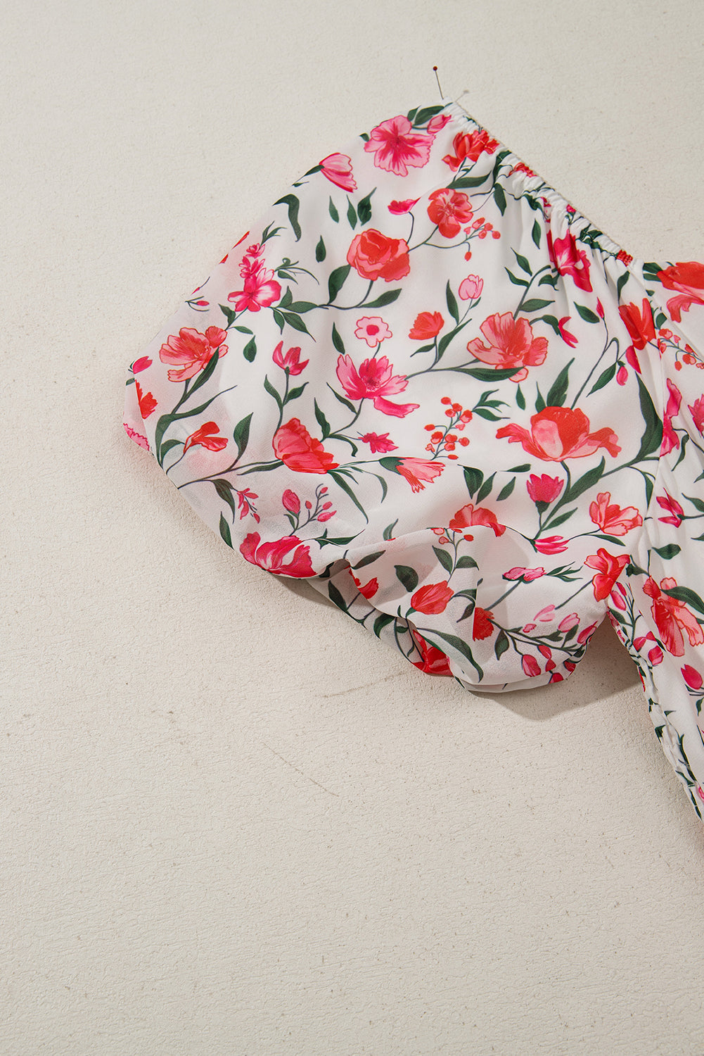 Plus Size Easter Floral Puff Sleeve Maxi Dress