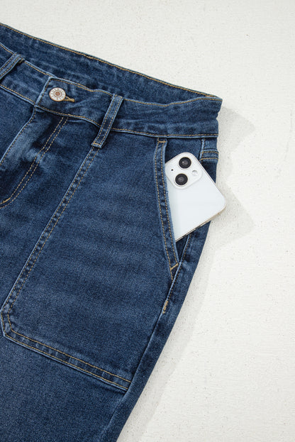 Breen Cropped High Rise Wide Leg Denim Pants