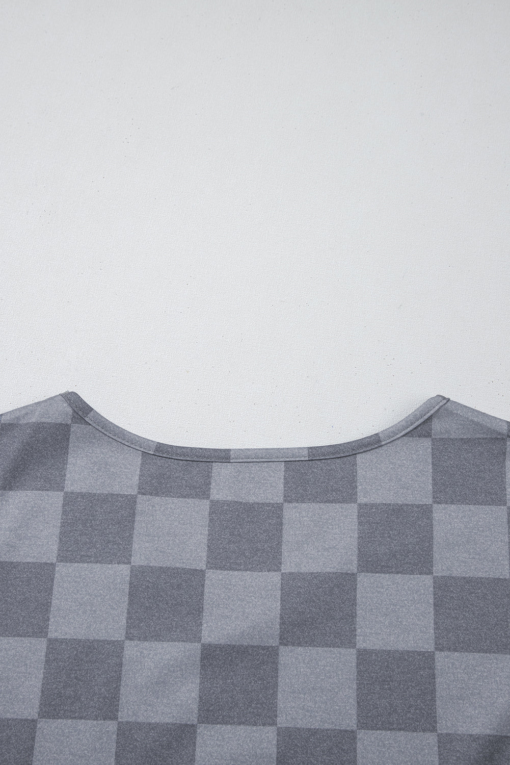 Beige Checkered Lounge Set V Neck Tee Shorts