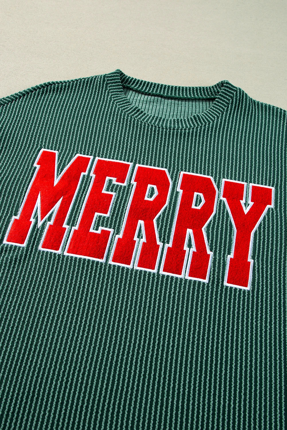 Evergreen Corded MERRY Graphic Long Sleeve Lounge Set