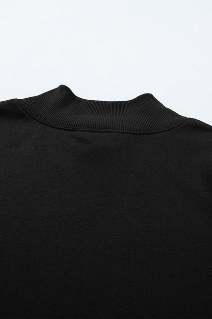 High Neck Cap Sleeve Loose Casual Top