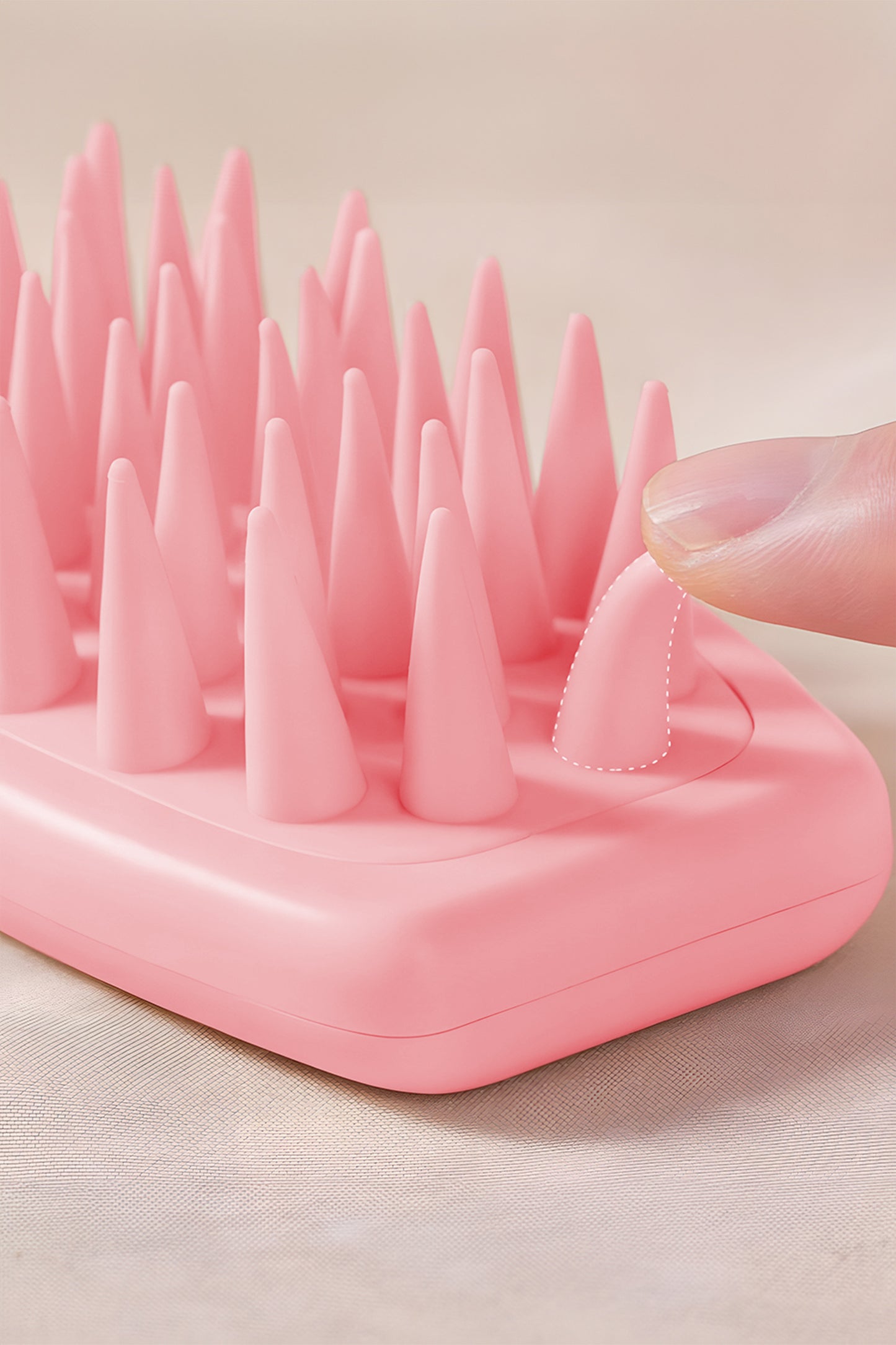 Silicone Scalp Massager Hair Brush Detangling Pink