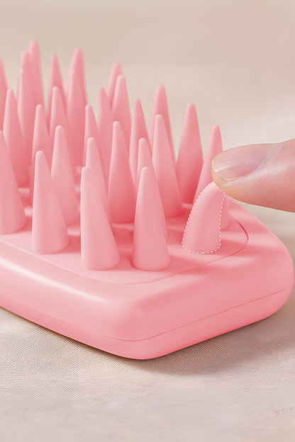 Silicone Scalp Massager Hair Brush Detangling Pink