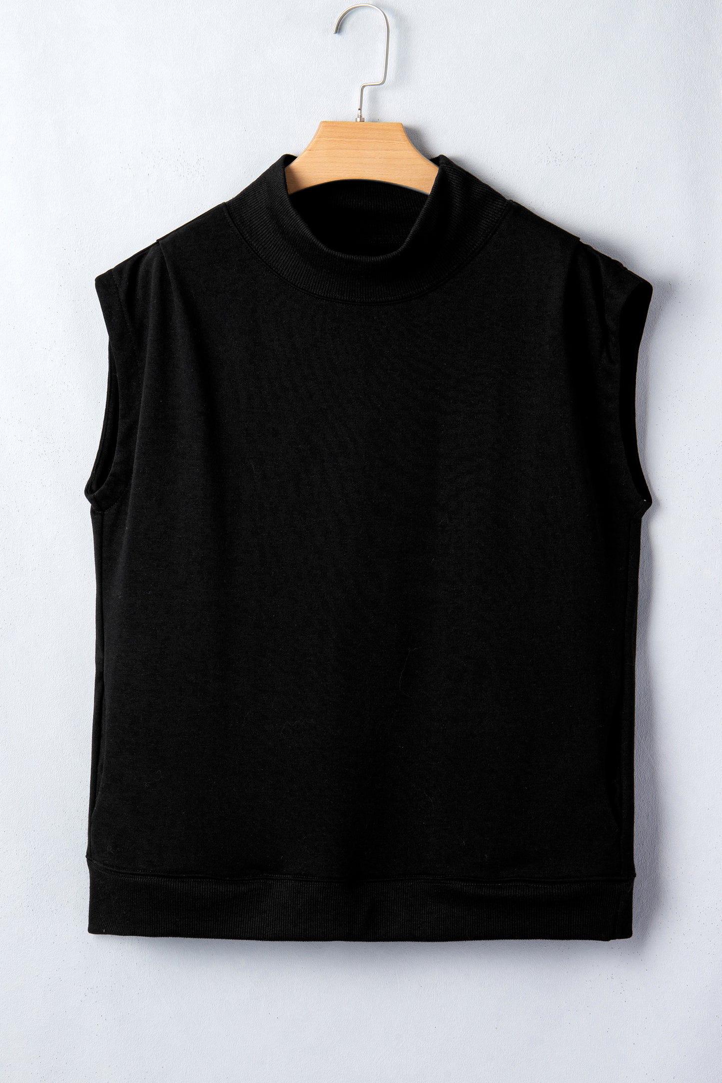 High Neck Cap Sleeve Loose Casual Top