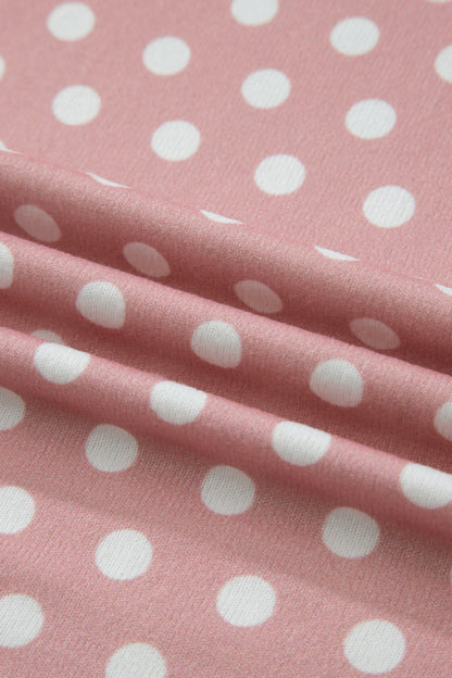 Polka Dot Lounge Short Set Casual Two Piece Outfit