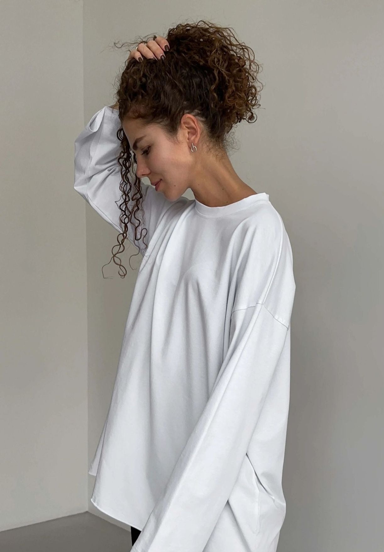 Loose Fit Cotton Long Sleeve Casual T Shirt for Women