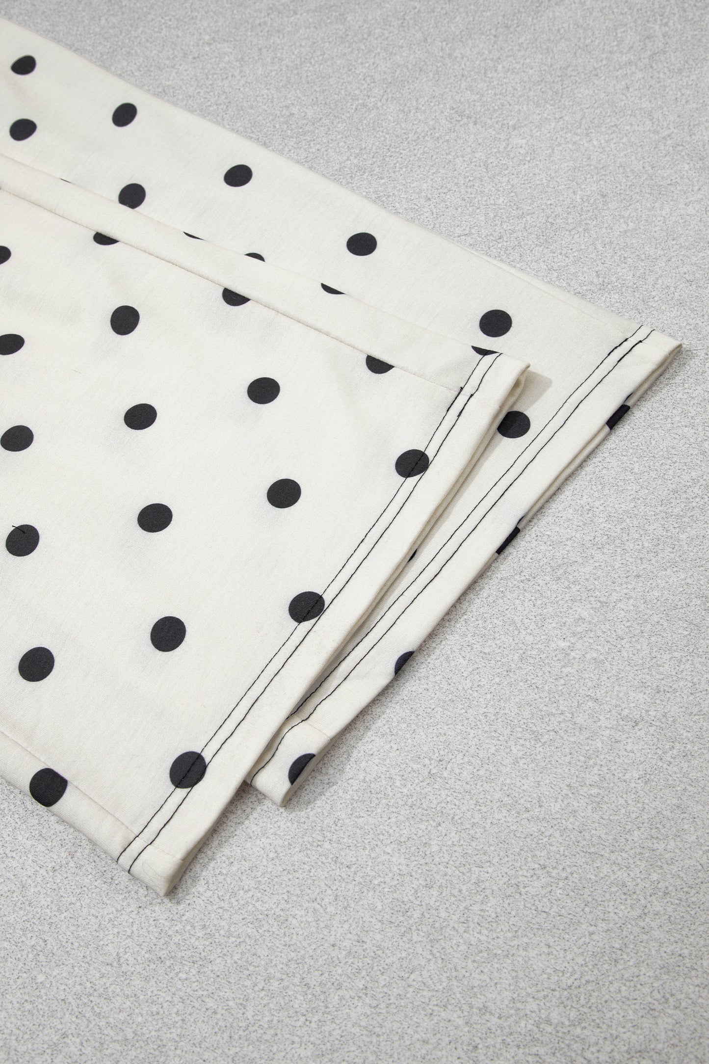 Polka Dot Puff Sleeve Wide Leg Two Piece Pants Set