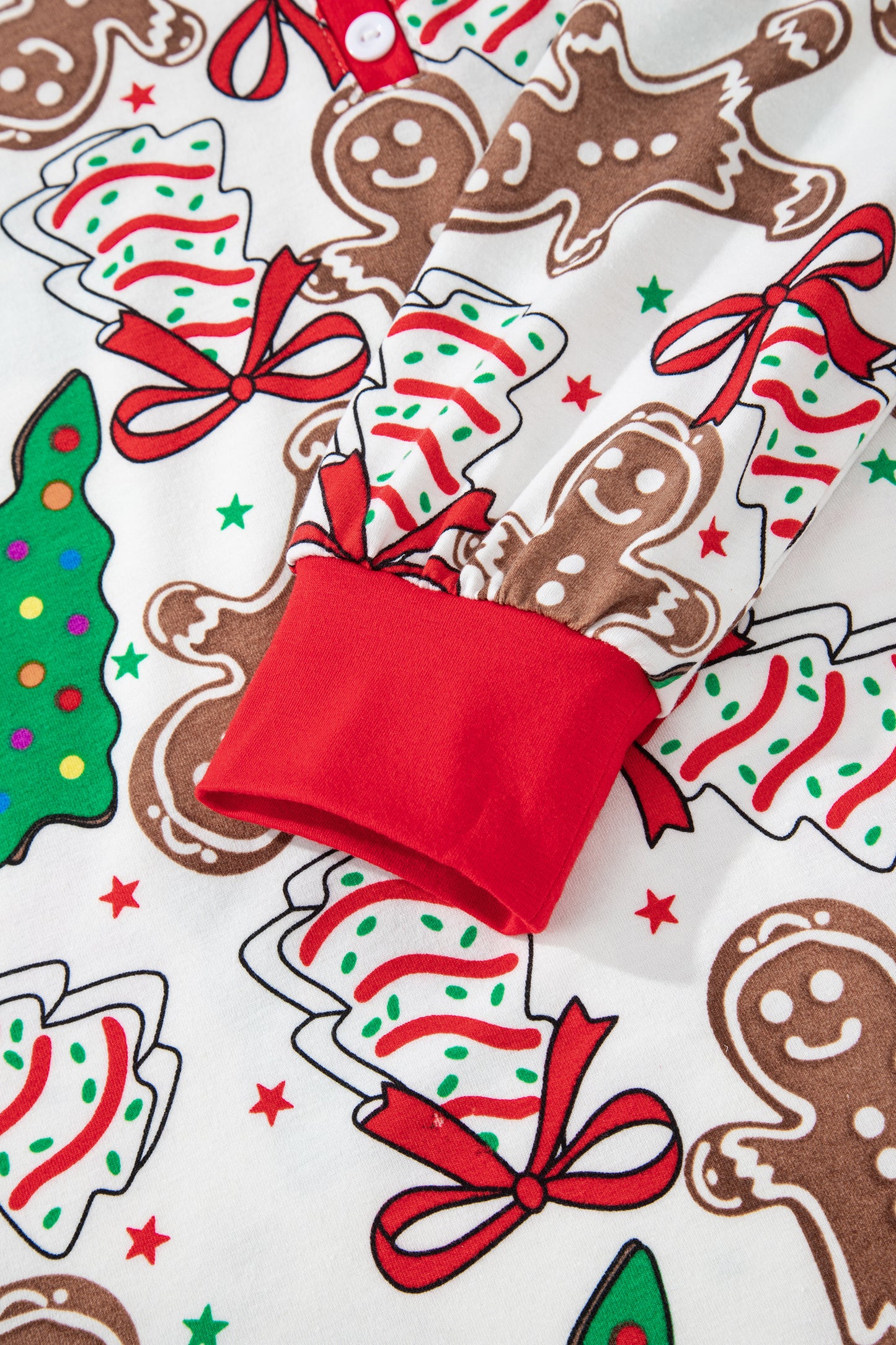 Christmas Tree Print Button Lounge Set for Women 2pcs