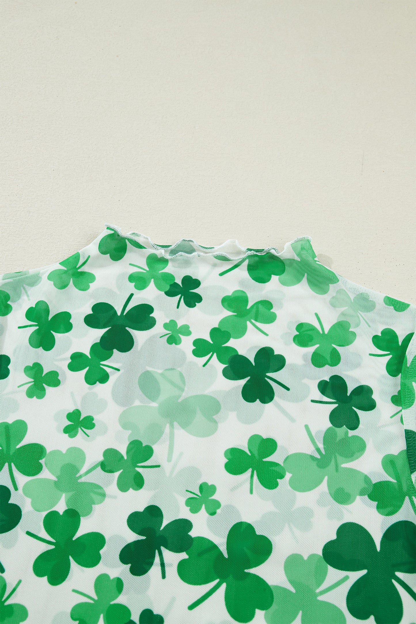 St. Patrick's Day Shamrock Mesh Lettuce Trim Top