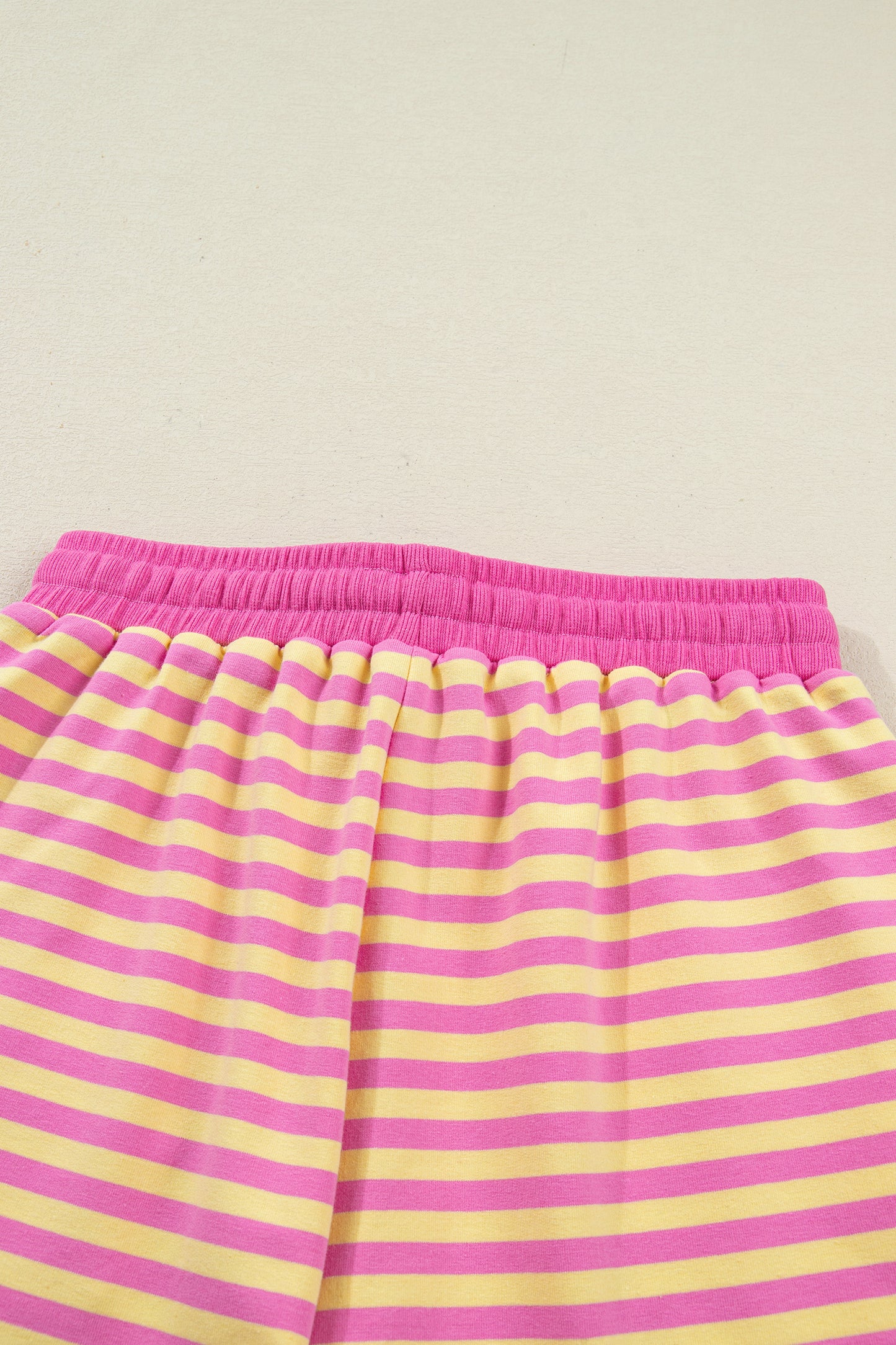 Striped Two Piece Lounge Set Womens Tee and Shorts